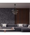 Suspension LED avec 3 anneaux, dimmable 46W - 4900lm, 3000K, noir, design moderne