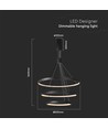 Suspension LED avec 3 anneaux, dimmable 46W - 4900lm, 3000K, noir, design moderne