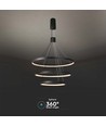46W LED pendel med 3 ringe, dæmpbar - 4900lm, 3000K, sort, moderne design