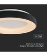49W LED decoratieve plafondlamp, dimbaar - Ø60cm, 106lm/W, zwart, 3000K, Triac dimbaar