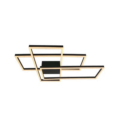 47W LED loftslampe - L90xW67cm, 3000K, dæmpbar, sort finish, dekorativ indendørs belysning