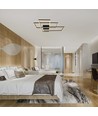 Plafonnier LED 47W - L90xW67cm, 3000K, dimmable, finition noire, éclairage intérieur décoratif