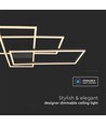 47W LED loftslampe - L90xW67cm, 3000K, dæmpbar, sort finish, dekorativ indendørs belysning