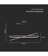 45W LED design hanglamp - TRIAC dimbaar, 3000K, zwart