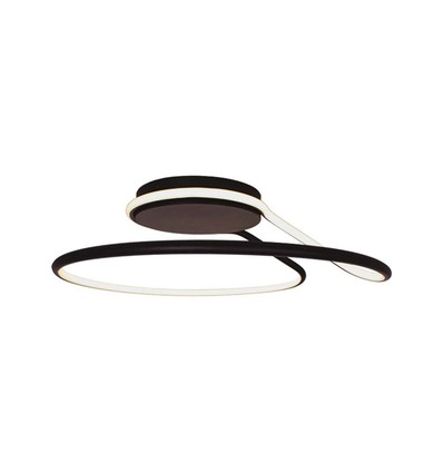 54W LED designer pendel, dæmpbar - Sort, 4000K, 5330lm, rund abstrakt form