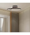 54W LED designer pendel, dæmpbar - Sort, 4000K, 5330lm, rund abstrakt form
