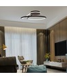 Suspension LED design 54W, dimmable - Noir, 4000K, 5330lm, forme ronde abstraite
