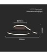54W LED designer pendel, dæmpbar - Sort, 4000K, 5330lm, rund abstrakt form