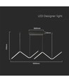 100cm 12W LED hanglamp - Double zig-zag design, 4000K, zwarte afwerking