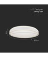Plafonnier LED designer 18W - Rond, blanc, Ø35cm, 4000K, 1280lm