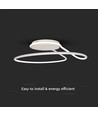24W Designer LED loftlampe - Ø25cm, hvid, cirkel design, 4000K neutral hvid