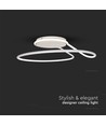 24W Designer LED loftlampe - Ø25cm, hvid, cirkel design, 4000K neutral hvid