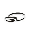 Plafonnier LED designer 20W - Deux anneaux superposés, Ø45cm, noir, 3000K, 105lm/W