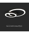 20W LED designer taklampa - Två överlappande ringar, Ø45cm, svart, 3000K, 105lm/W
