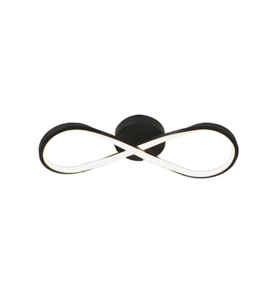 24W Infinity LED designerlampe - 3000K, sort, 360 grader, væg/loftlampe