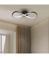 24W Infinity LED designerlampe - 3000K, sort, 360 grader, væg/loftlampe
