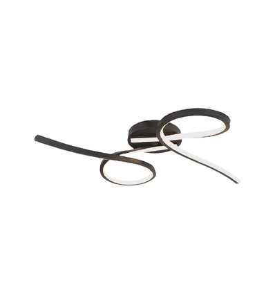 24W LED designer loftlampe - 2560lm, 3000K, sort, 360 grader lysspredning