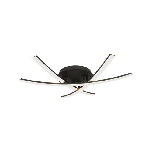 20W LED designer taklampe - 3 kryssede rør, 105lm/W, sort finish, 3000K