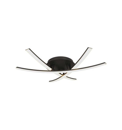 20W LED designer taklampe - 3 kryssede rør, 105lm/W, sort finish, 3000K