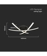 20W LED designer taklampe - 3 kryssede rør, 105lm/W, sort finish, 3000K