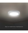 12W Ø16,7cm LED taklampa - 1200lm, vit kant, rund, inkl. ljuskälla