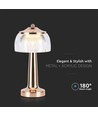 Lampe de table LED rechargeable 1W, French Gold - 3-en-1, batterie 1800mAh, IP20, 13,5x26,5cm