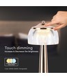 1W oppladbar LED bordlampe, French Gold - 3-i-1, 1800mAh batteri, IP20, 13,5x26,5cm