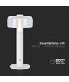 1W LED bordlampe med batteri, hvit - Oppladbar, 3000K, touch dimbar, DC 5V