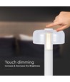 1W LED bordlampe med batteri, hvit - Oppladbar, 3000K, touch dimbar, DC 5V