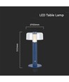 1W genopladelig LED bordlampe - Violet, dæmpbar, 3000K, USB opladning, 30cm høj