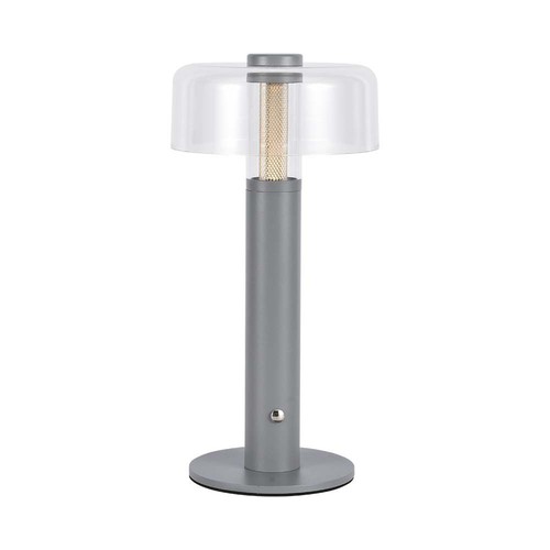1W uppladdningsbar LED bordslampa - Touch dimbar, 1800mAh batteri, 3000K, grå, inkl. USB-C kabel