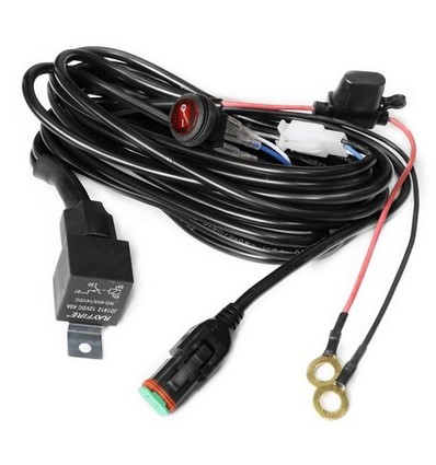 Câble avec interrupteur pour phare de travail - 1 lampe, 15A, connecteur DT06-2S, phare de travail