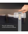 1W oppladbar LED bordlampe - Touch dimbar, 1800mAh batteri, 3000K, grå, inkl. USB-C kabel