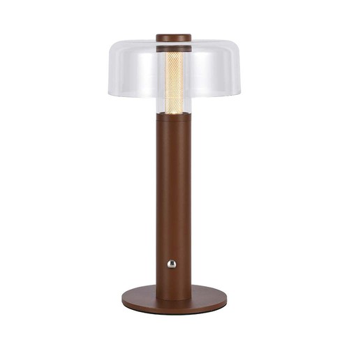 Lampe de table LED rechargeable 1W, brun sable - Tactile dimmable, 3000K, USB-C, 150x300mm