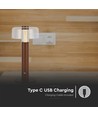 1W genopladelig LED bordlampe, sandbrun - Touch dæmpbar, 3000K, USB-C, 150x300mm