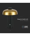 Lampe de table LED rechargeable 3W - Tactile dimmable, 3-en-1 CCT, or/noir, incl. câble USB