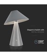 3W oppladbar LED bordlampe, CCT - Grå, touch dimbar, USB-C, metall, 200lm