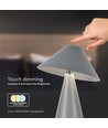 3W oplaadbare LED tafellamp, CCT - Grijs, touch dimbaar, USB-C, metaal, 200lm