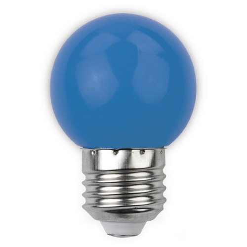 1W Gekleurde LED kroonlamp - Blauw, mat, E27
