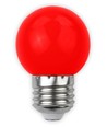 Ampoule LED sphérique E27 1W - Rouge, dépolie