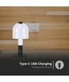 Lampe de table LED 2W, rechargeable - Tactile dimmable, 3-en-1 CCT, noir, USB, incl. batterie