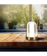 1W genopladelig LED bordlampe, touch dæmpbar - 3-i-1 CCT, French Gold, 1800mAh batteri, højde 19cm