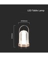 Lampe de table LED rechargeable 1W, tactile dimmable - 3-en-1 CCT, French Gold, batterie 1800mAh, hauteur 19cm