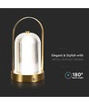 Lampe de table LED rechargeable 1W, tactile dimmable - 3-en-1 CCT, French Gold, batterie 1800mAh, hauteur 19cm