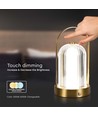 Lampe de table LED rechargeable 1W, tactile dimmable - 3-en-1 CCT, French Gold, batterie 1800mAh, hauteur 19cm