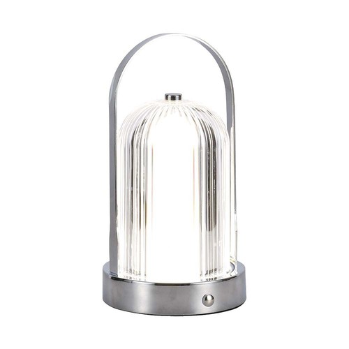 Lampe de table LED rechargeable 1W, 3-en-1 CCT - Tactile dimmable, USB-C, batterie 6-8 heures, finition antique