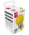 E27 1W LED kogellamp - Geel, mat