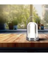 Lampe de table LED rechargeable 1W, 3-en-1 CCT - Tactile dimmable, USB-C, batterie 6-8 heures, finition antique