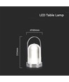 Lampe de table LED rechargeable 1W, 3-en-1 CCT - Tactile dimmable, USB-C, batterie 6-8 heures, finition antique