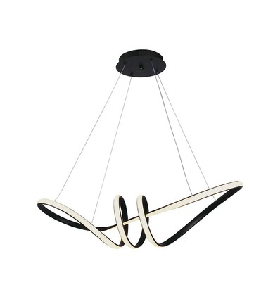 Suspension LED décorative 72cm 24W - Noir, 3240lm, 3000K, IP20, incl. source lumineuse